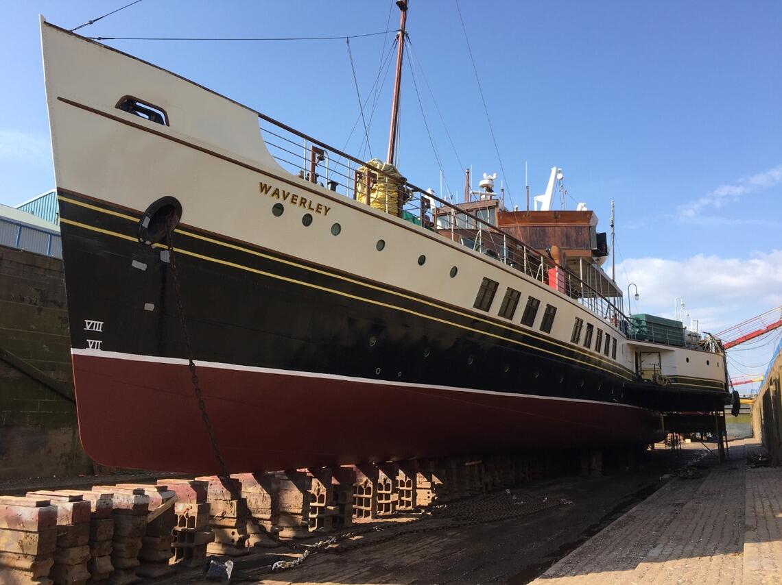 Waverley in drydock